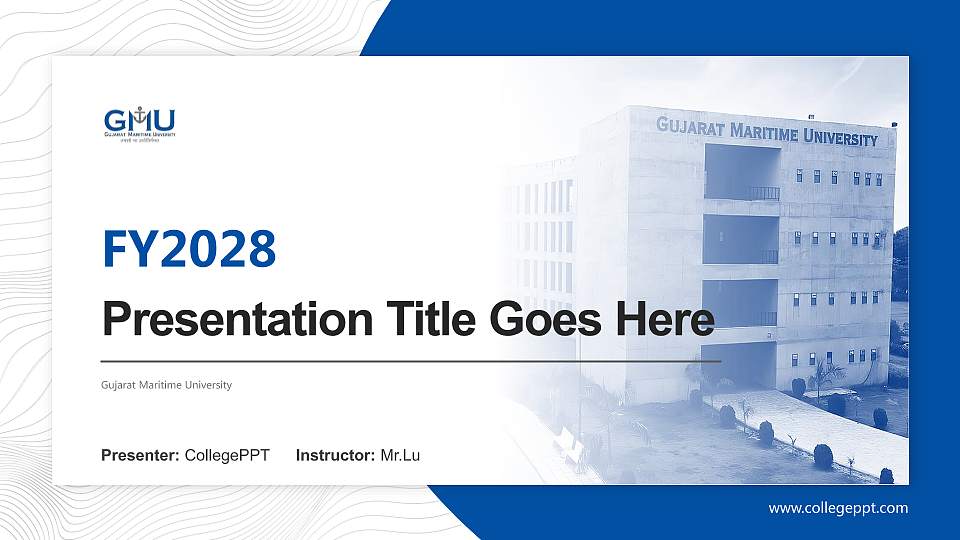 Gujarat Maritime University Academic Presentation/Research Findings Report PPT Template16:9 ratio PPT effect preview image