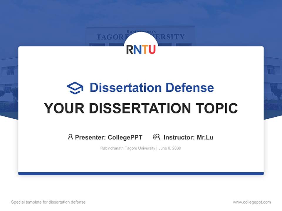 Rabindranath Tagore University Graduation Thesis Defense PPT Template4:3 ratio PPT effect preview image7