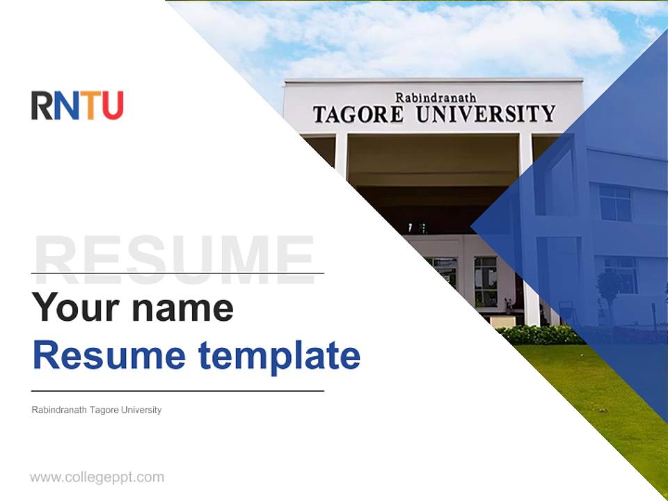 Rabindranath Tagore University Resume PPT Template4:3 ratio PPT effect preview image5