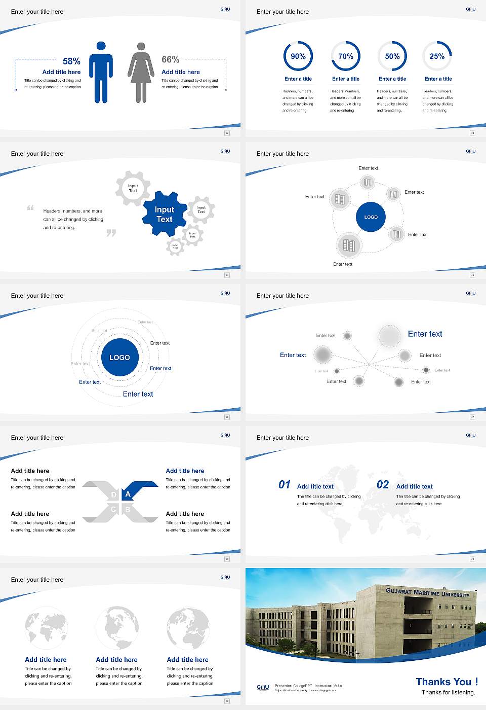 Gujarat Maritime University Course/Courseware Creation PPT Template16:9 ratio PPT effect preview image4