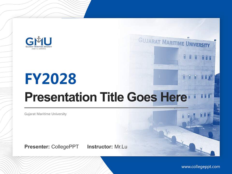 Gujarat Maritime University Academic Presentation/Research Findings Report PPT Template4:3 ratio PPT effect preview image5