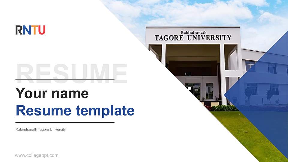 Rabindranath Tagore University Resume PPT Template16:9 ratio PPT effect preview image