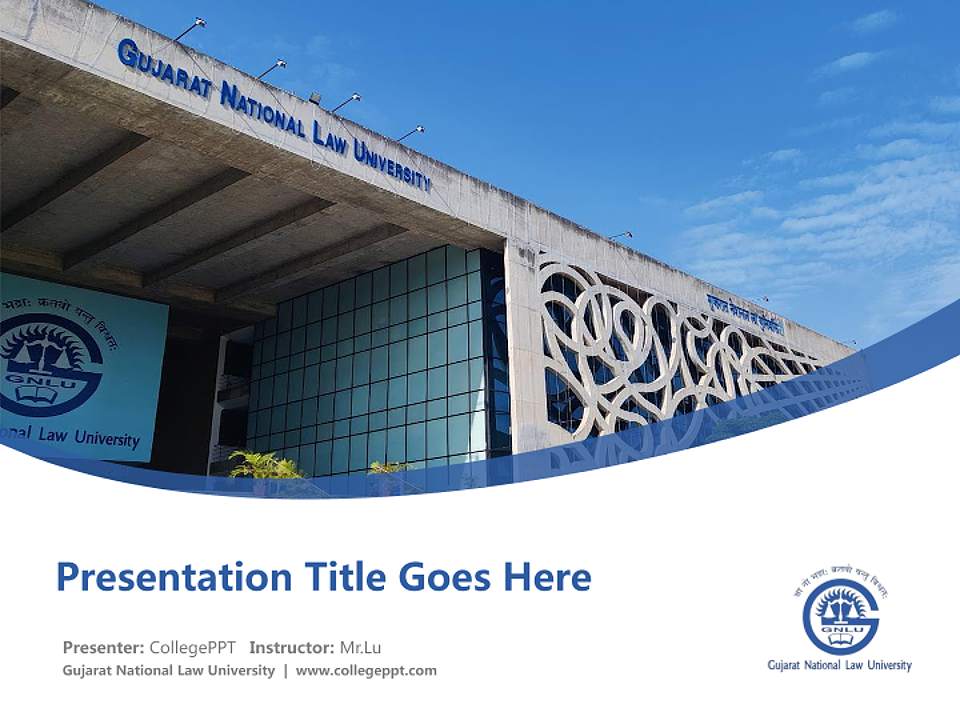 Gujarat National Law University Course/Courseware Creation PPT Template4:3 ratio PPT effect preview image5