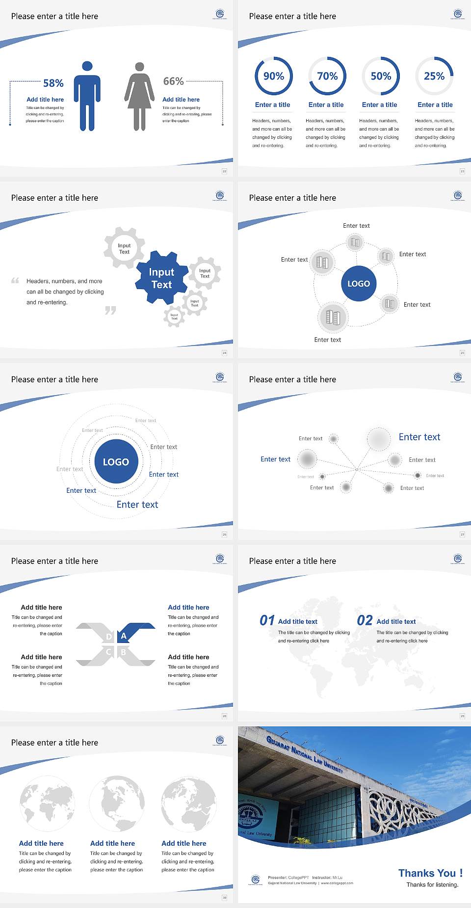 Gujarat National Law University Course/Courseware Creation PPT Template4:3 ratio PPT effect preview image4