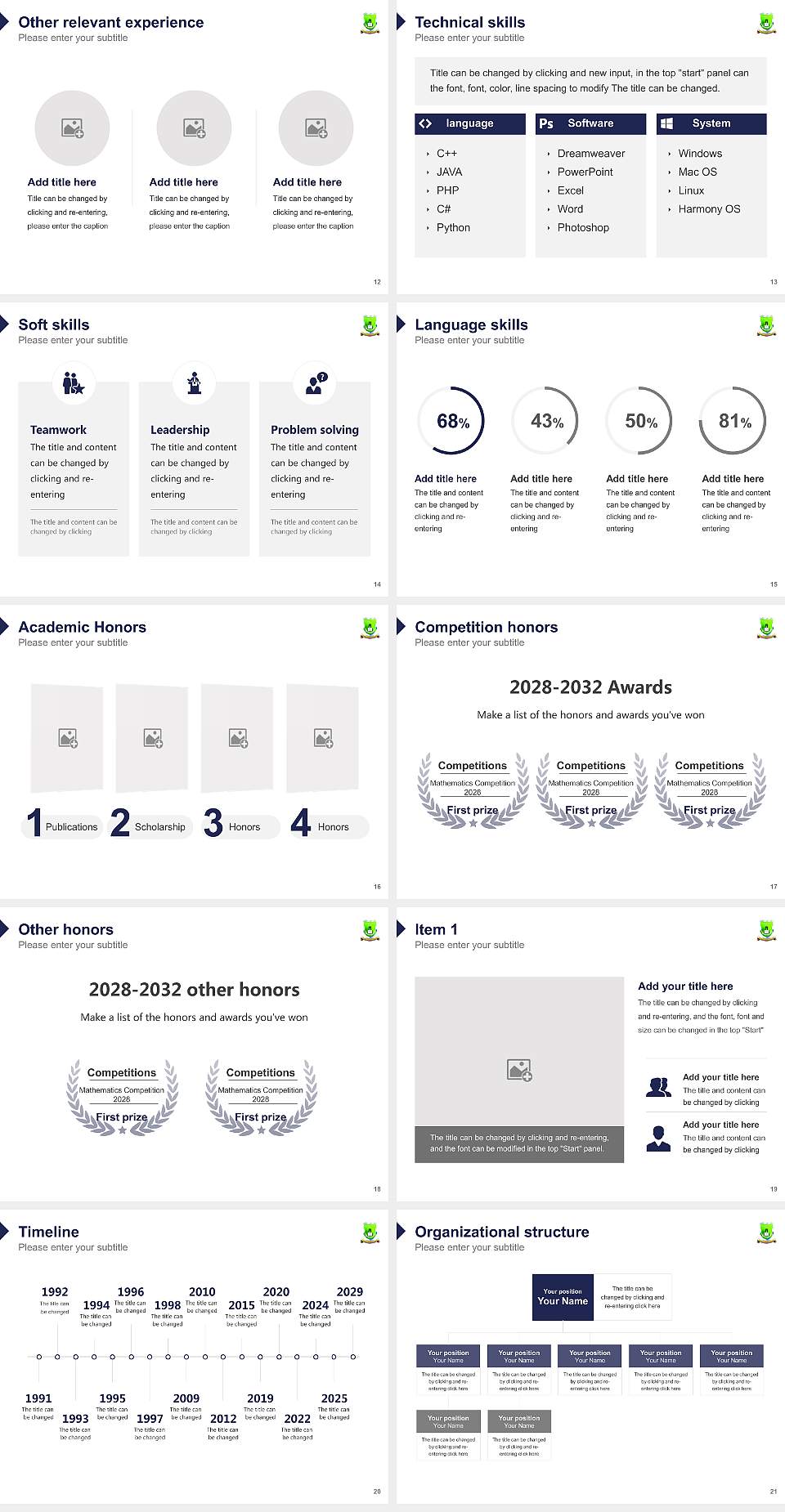 Gondwana University Resume PPT Template4:3 ratio PPT effect preview image3