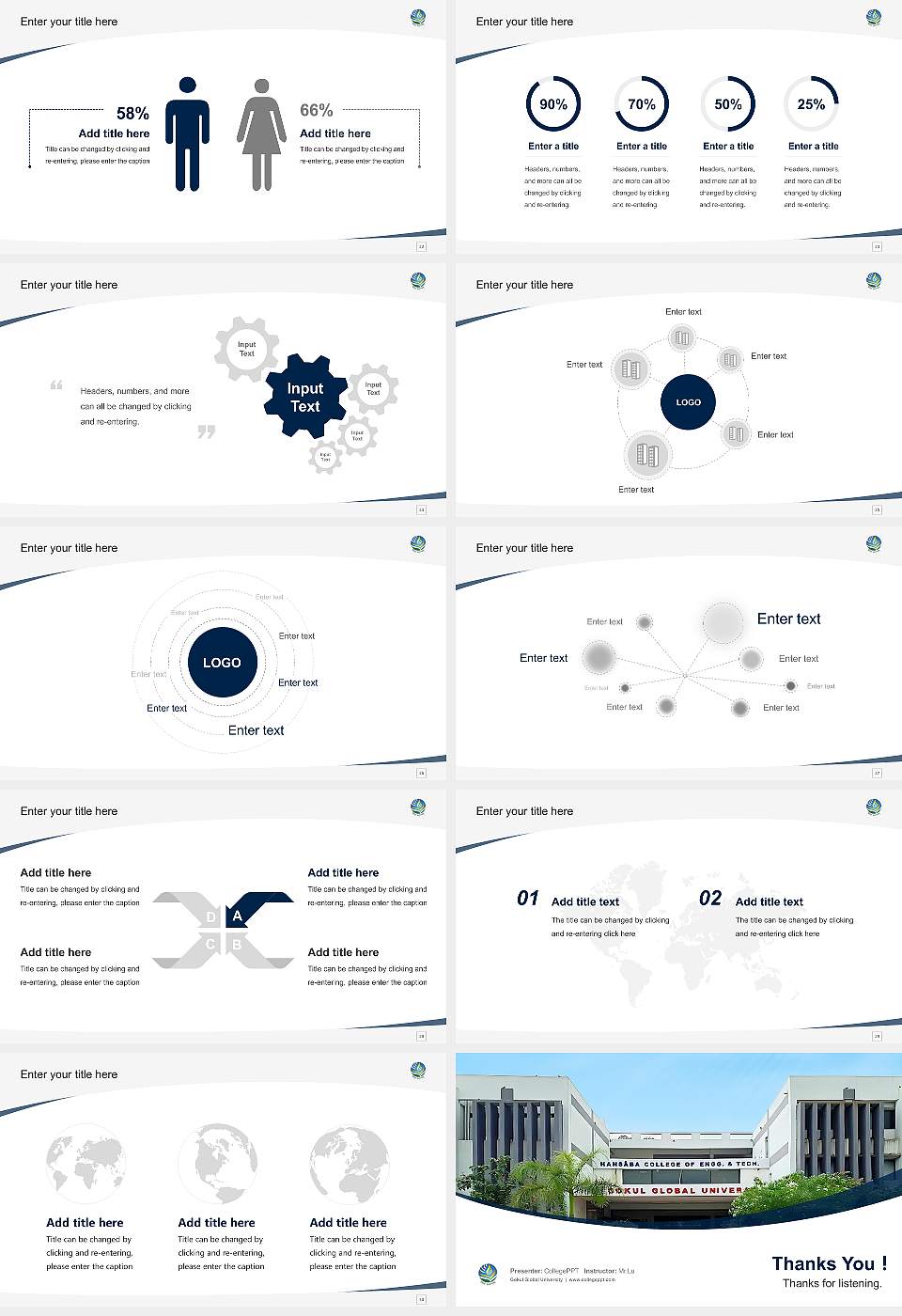 Gokul Global University Course/Courseware Creation PPT Template16:9 ratio PPT effect preview image4