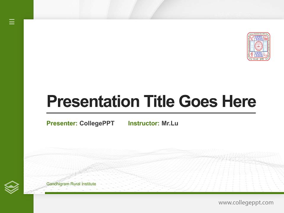 Gandhigram Rural Institute Thesis Proposal/Graduation Defense PPT Template4:3 ratio PPT effect preview image5