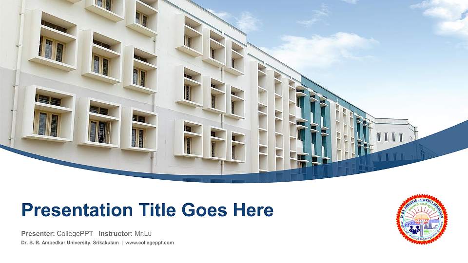Dr. B. R. Ambedkar University, Srikakulam Course/Courseware Creation PPT Template16:9 ratio PPT effect preview image