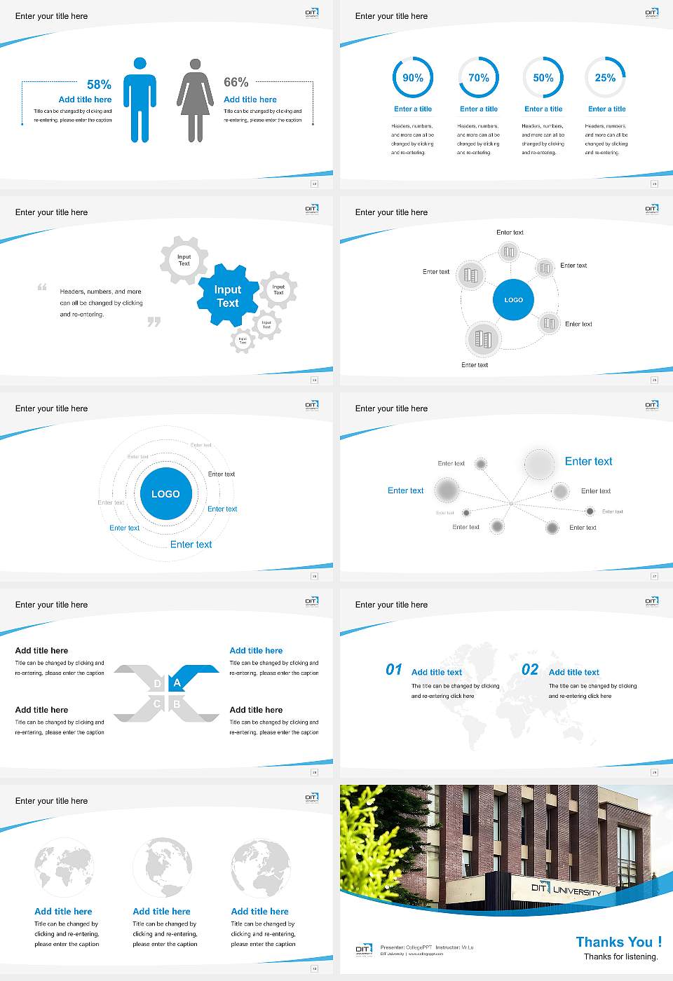 DIT University Course/Courseware Creation PPT Template16:9 ratio PPT effect preview image4