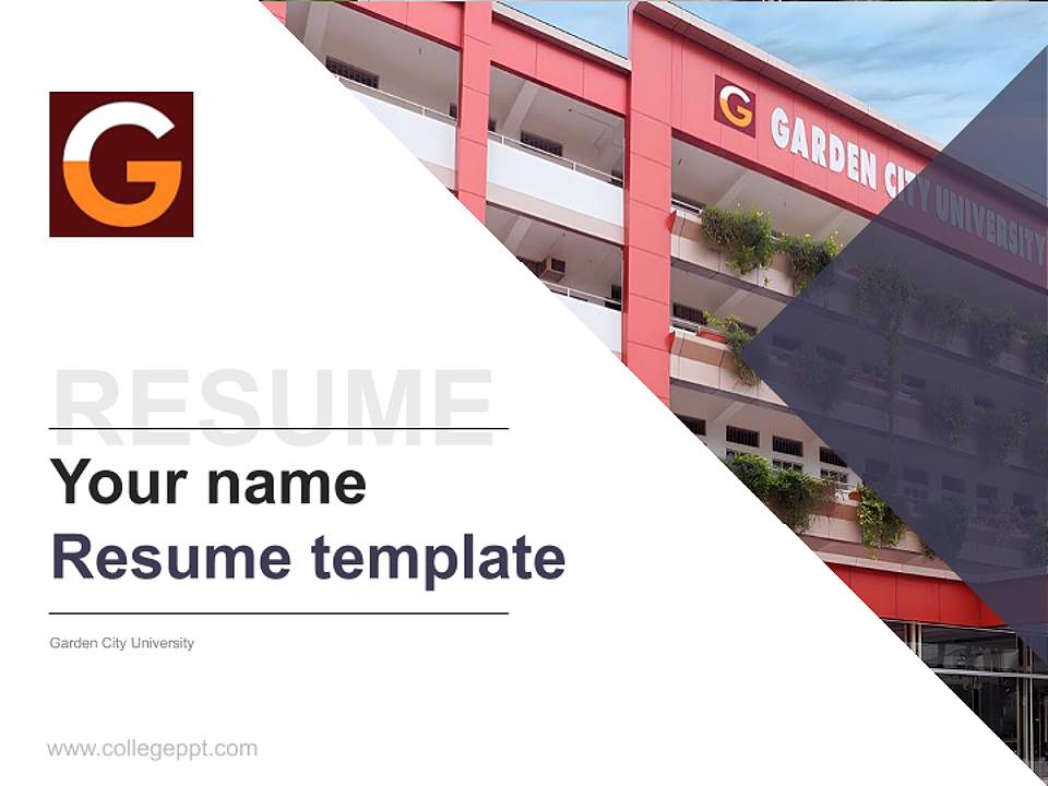 Garden City University Resume PPT Template4:3 ratio PPT effect preview image5
