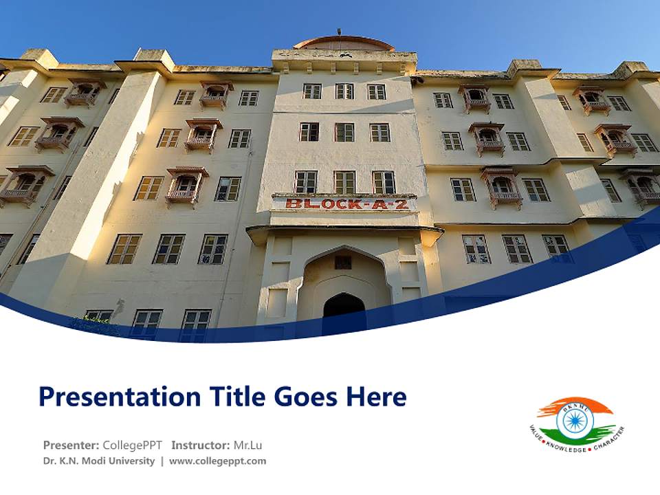 Dr. K.N. Modi University Course/Courseware Creation PPT Template4:3 ratio PPT effect preview image5