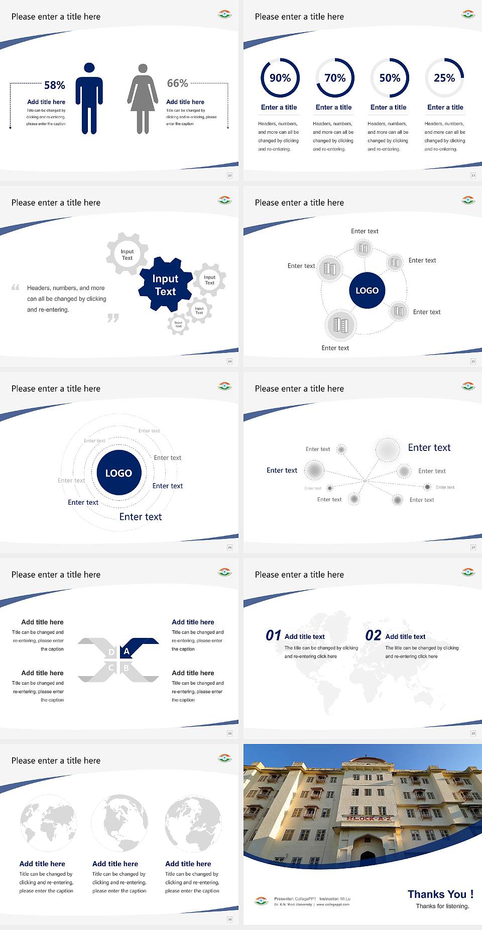 Dr. K.N. Modi University Course/Courseware Creation PPT Template4:3 ratio PPT effect preview image4