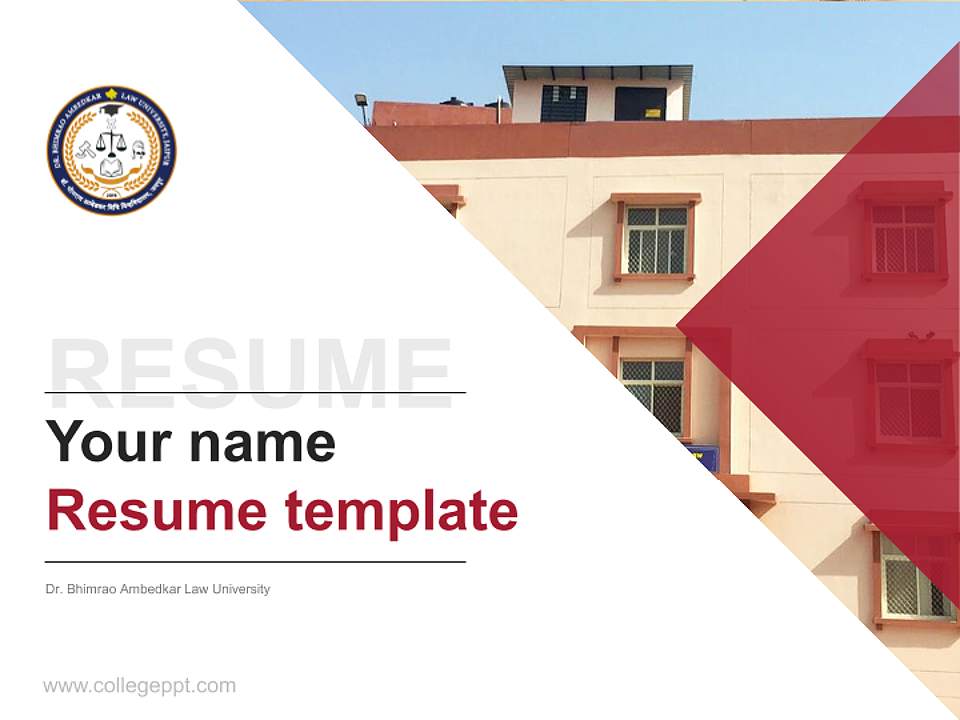 Dr. Bhimrao Ambedkar Law University Resume PPT Template4:3 ratio PPT effect preview image5