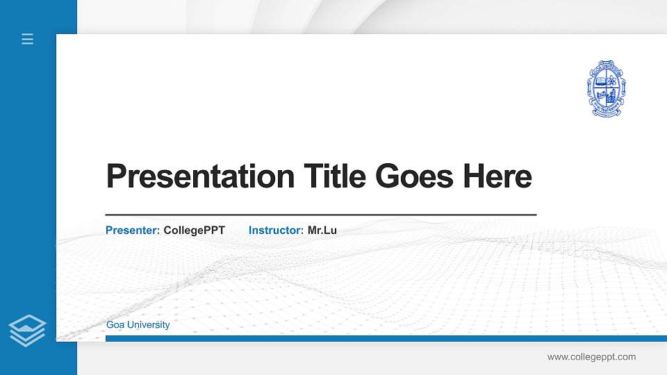 Goa University Thesis Proposal/Graduation Defense PPT Template16:9 ratio PPT effect preview image1