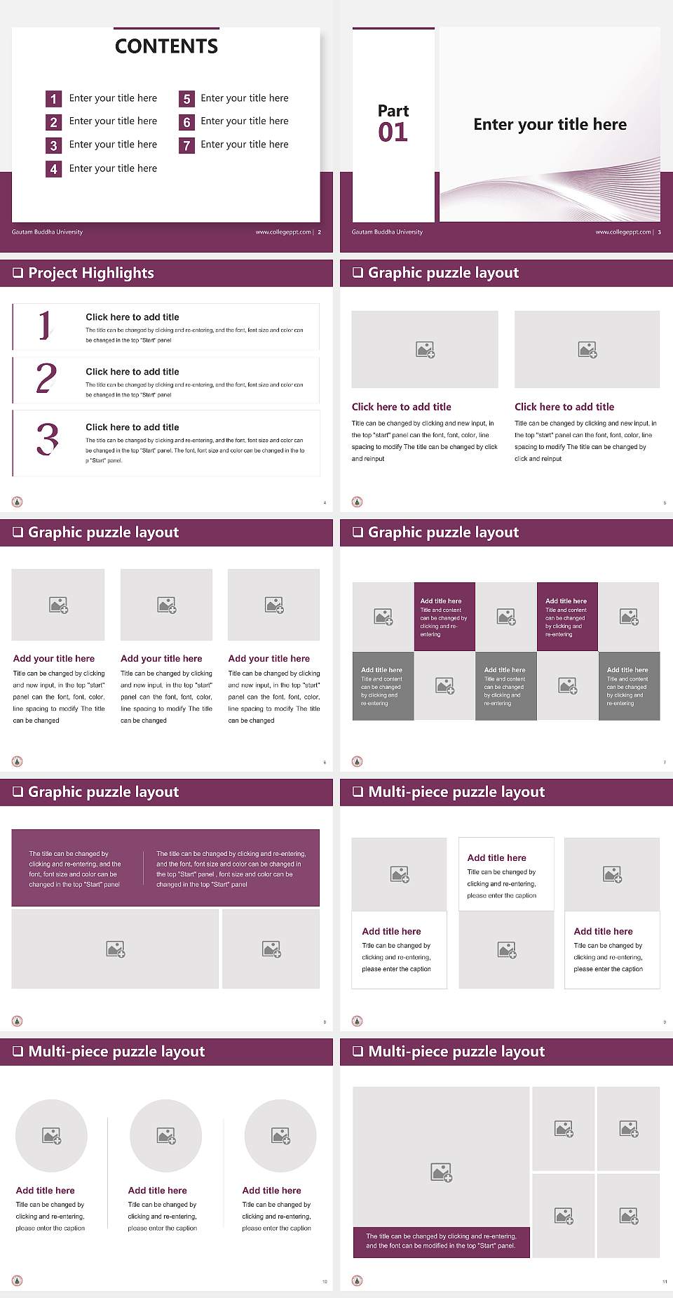Gautam Buddha University General Purpose PPT Template4:3 ratio PPT effect preview image2