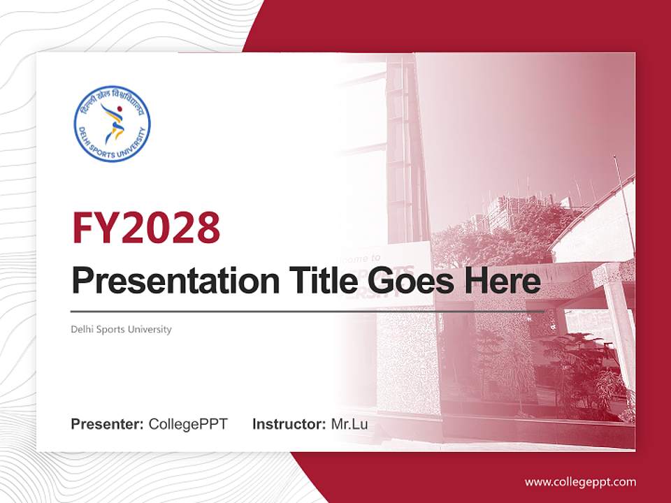 Delhi Sports University Academic Presentation/Research Findings Report PPT Template4:3 ratio PPT effect preview image5