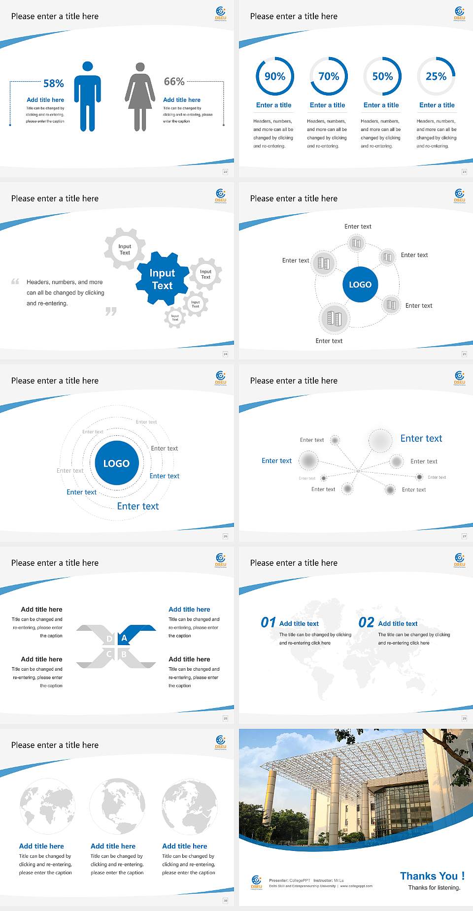 Delhi Skill and Entrepreneurship University Course/Courseware Creation PPT Template4:3 ratio PPT effect preview image4
