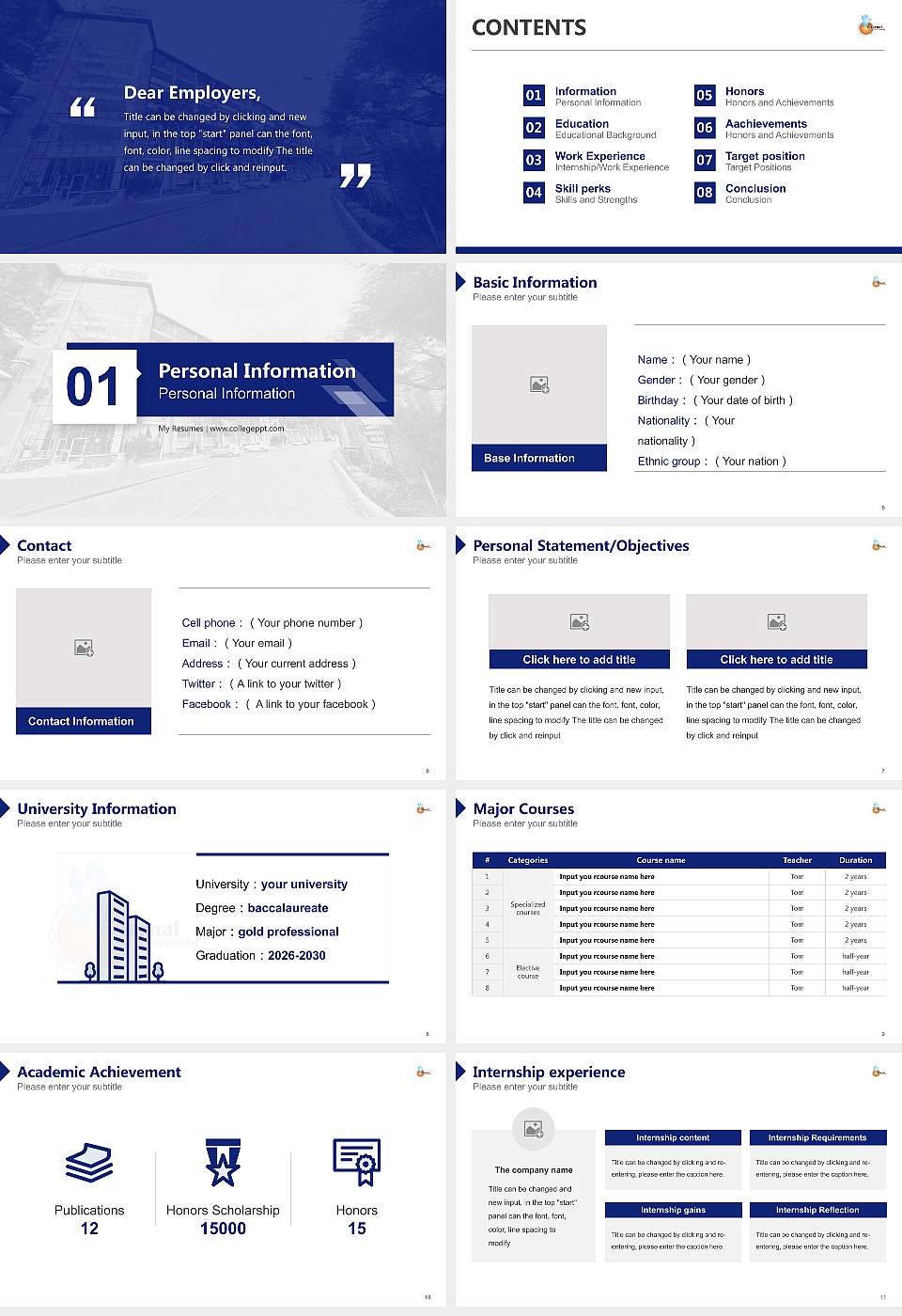 Eternal University Resume PPT Template16:9 ratio PPT effect preview image2