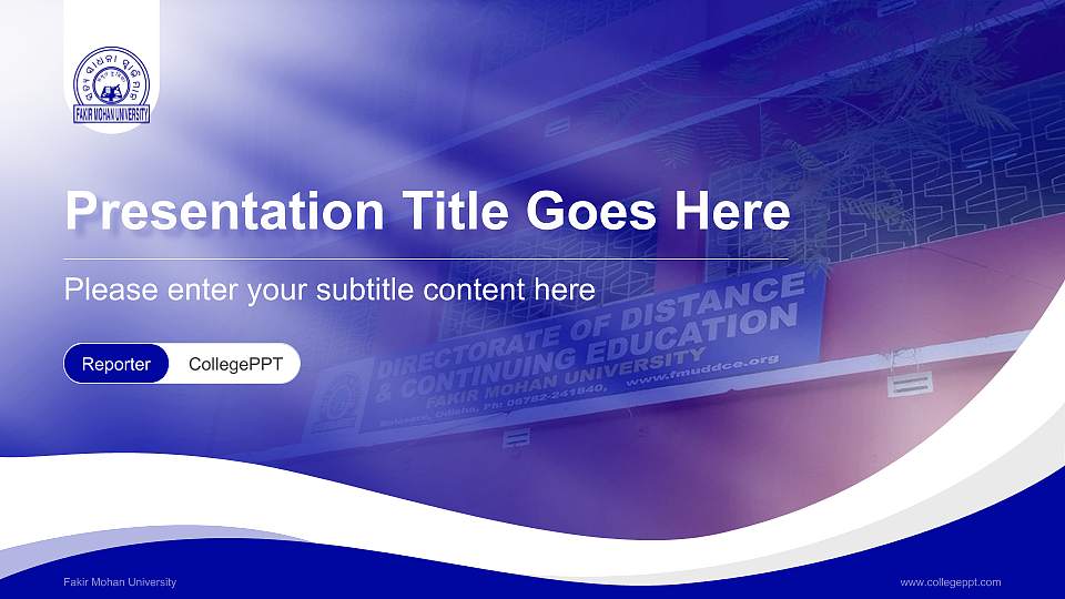 Fakir Mohan University Lecture Sharing and Networking Event PPT Template16:9 ratio PPT effect preview image