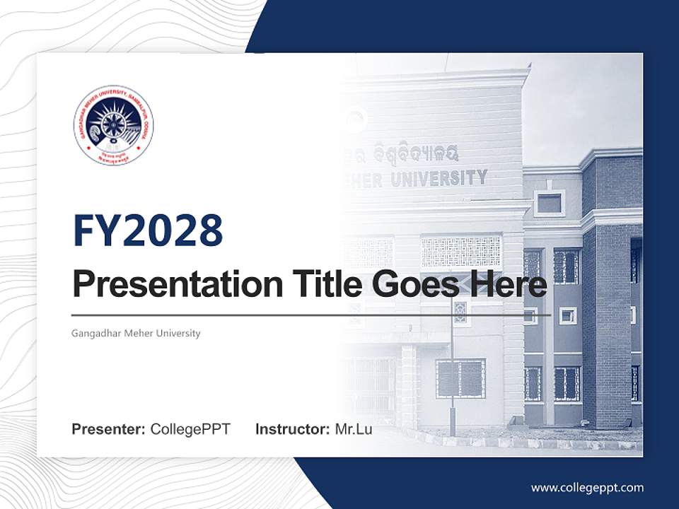 Gangadhar Meher University Academic Presentation/Research Findings Report PPT Template4:3 ratio PPT effect preview image5