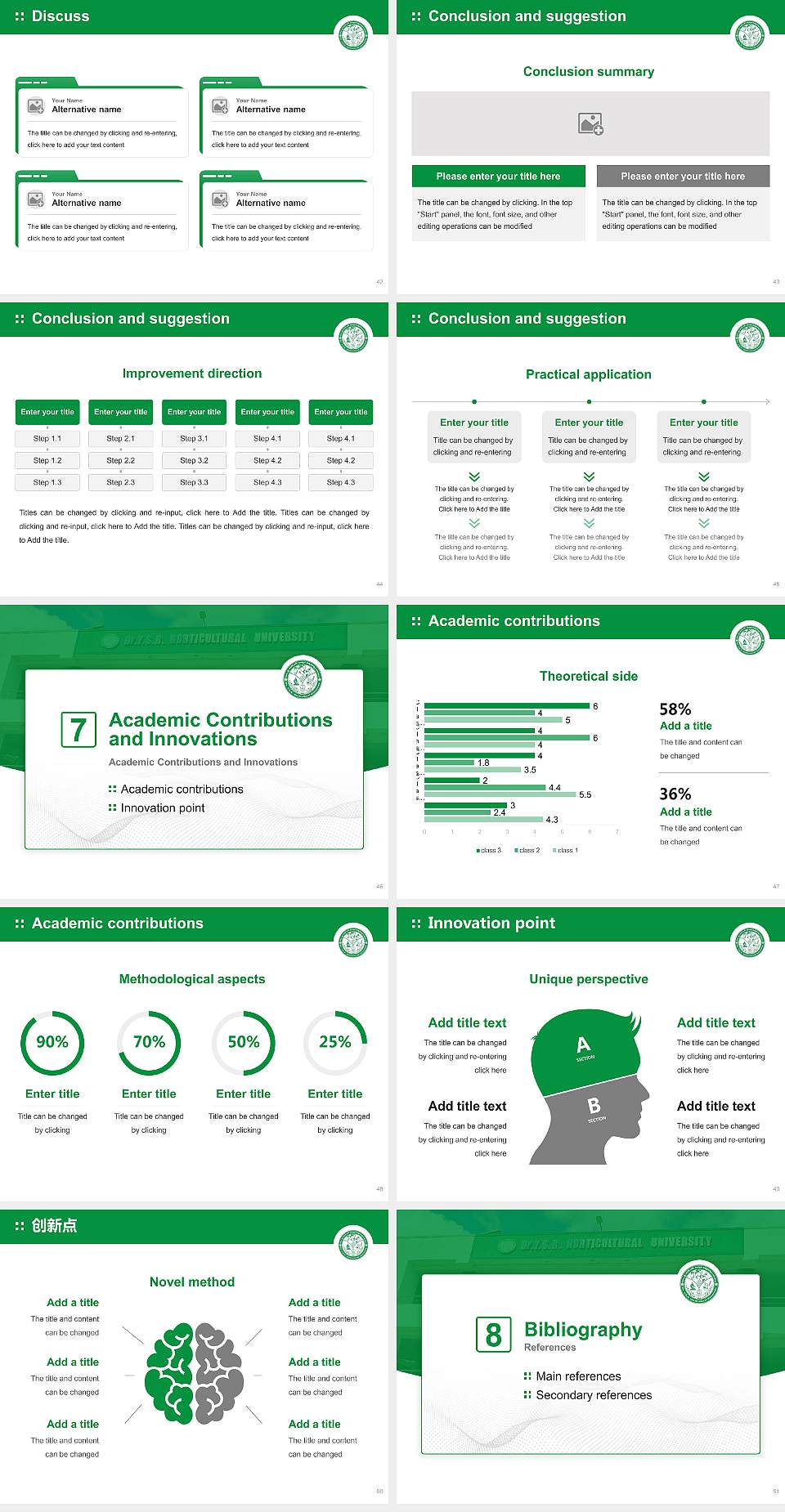 Dr. Y.S.R. Horticultural University Graduation Thesis Defense PPT Template4:3 ratio PPT effect preview image6