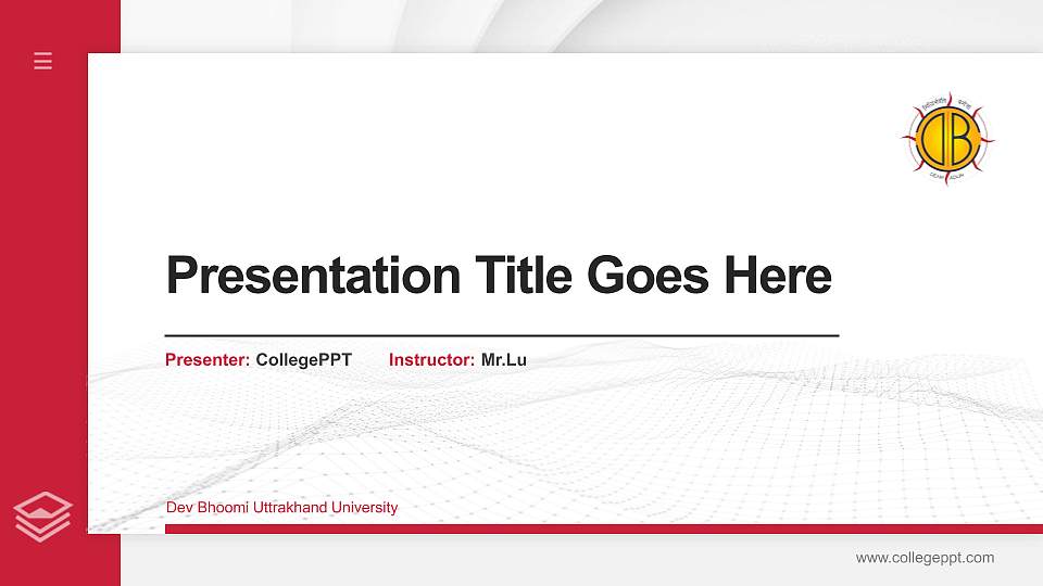 Dev Bhoomi Uttrakhand University Thesis Proposal/Graduation Defense PPT Template16:9 ratio PPT effect preview image