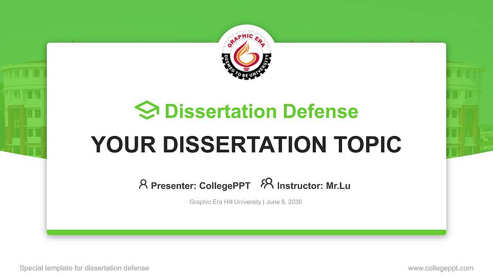 Graphic Era Hill University Graduation Thesis Defense PPT Template16:9 ratio PPT effect preview image