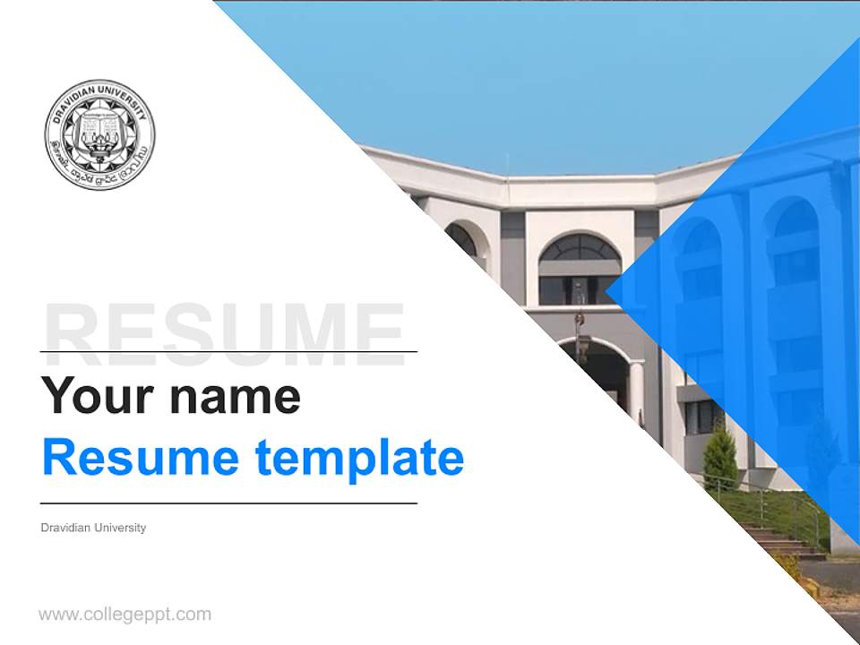 Dravidian University Resume PPT Template4:3 ratio PPT effect preview image5