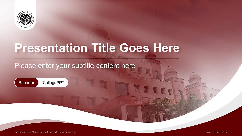 Dr. Shakuntala Misra National Rehabilitation University Lecture Sharing and Networking Event PPT Template16:9 ratio PPT effect preview image