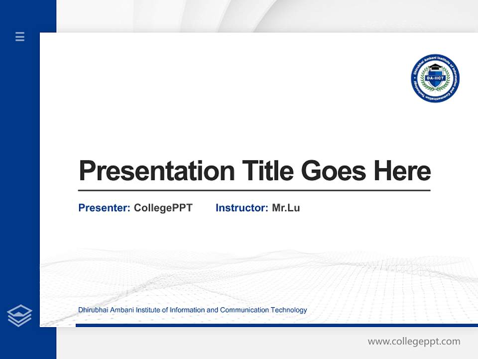 Dhirubhai Ambani Institute of Information and Communication Technology Thesis Proposal/Graduation Defense PPT Template4:3 ratio PPT effect preview image5