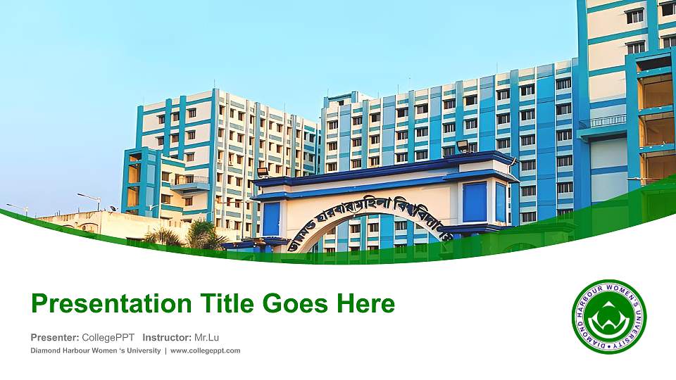 Diamond Harbour Women ‘s University Course/Courseware Creation PPT Template16:9 ratio PPT effect preview image