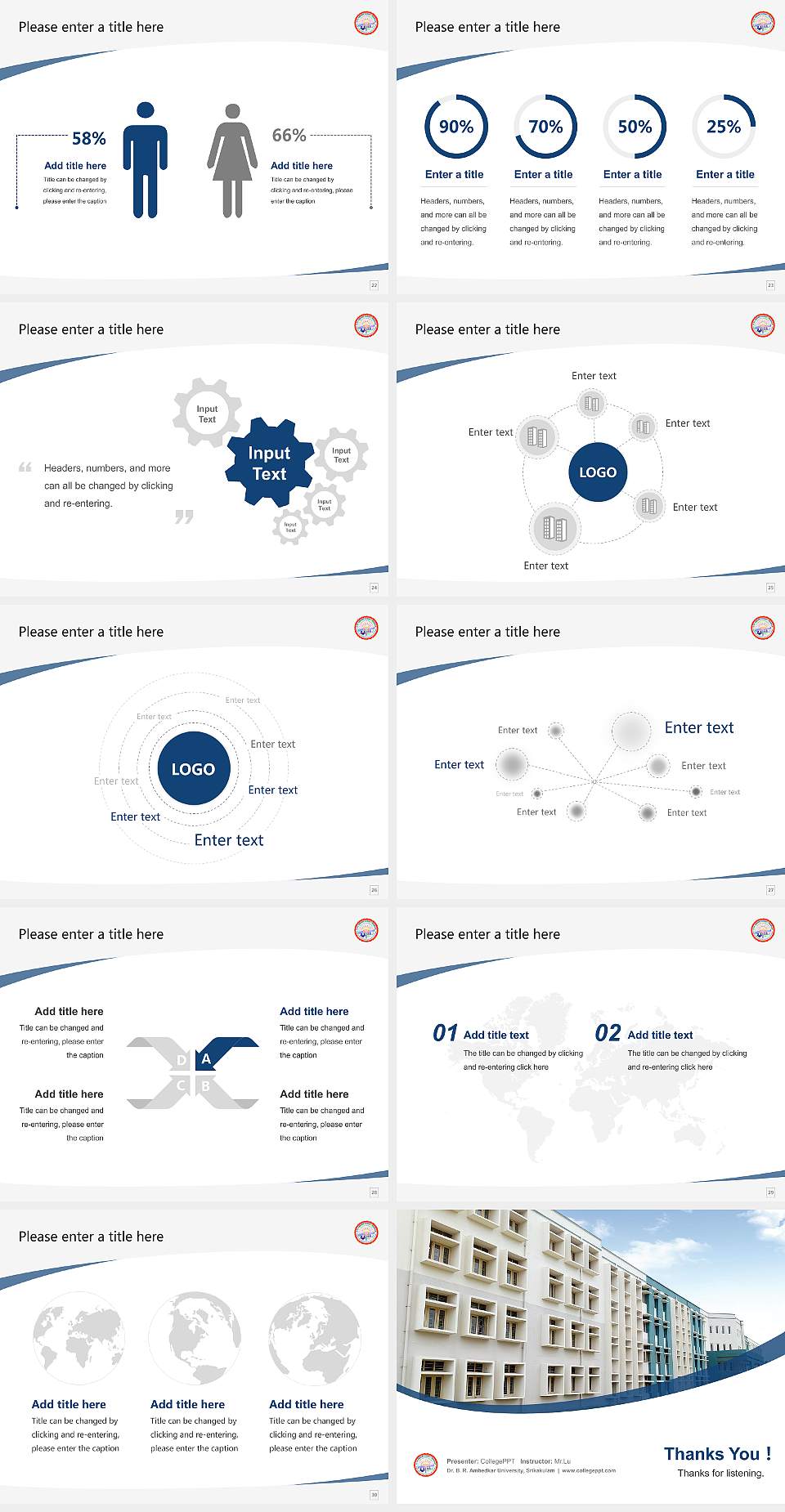Dr. B. R. Ambedkar University, Srikakulam Course/Courseware Creation PPT Template4:3 ratio PPT effect preview image4
