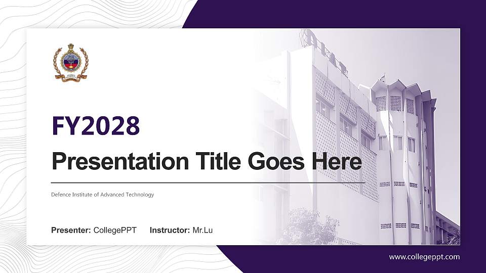 Defence Institute of Advanced Technology Academic Presentation/Research Findings Report PPT Template16:9 ratio PPT effect preview image