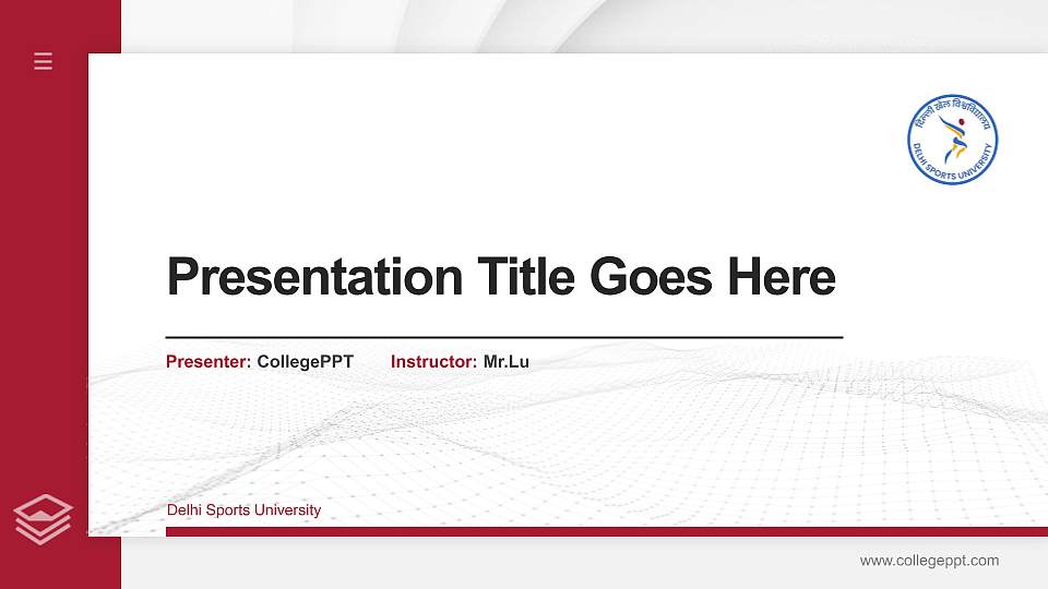 Delhi Sports University Thesis Proposal/Graduation Defense PPT Template16:9 ratio PPT effect preview image
