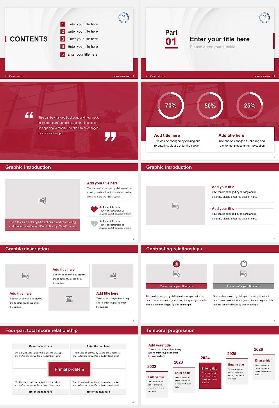 Delhi Sports University Thesis Proposal/Graduation Defense PPT Template16:9 ratio PPT effect preview image2