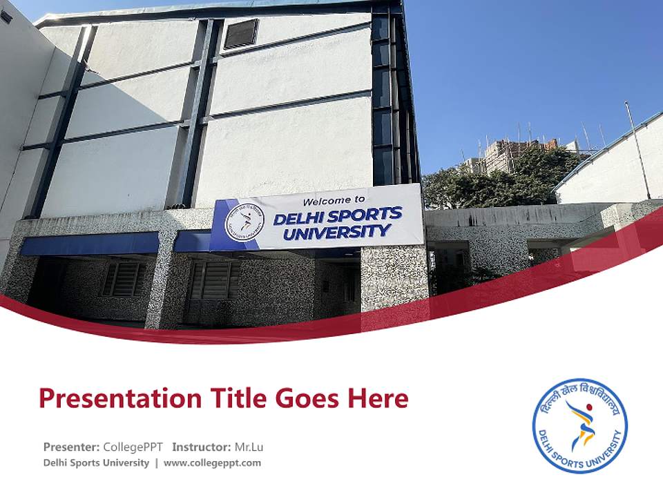 Delhi Sports University Course/Courseware Creation PPT Template4:3 ratio PPT effect preview image5