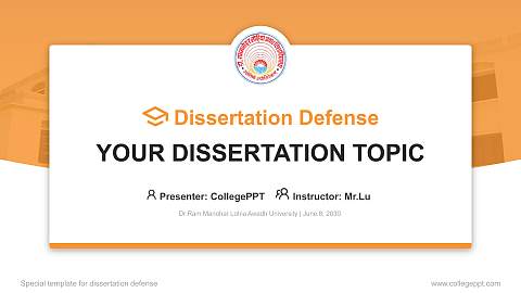 Dr Ram Manohar Lohia Awadh University Graduation Thesis Defense PPT Template