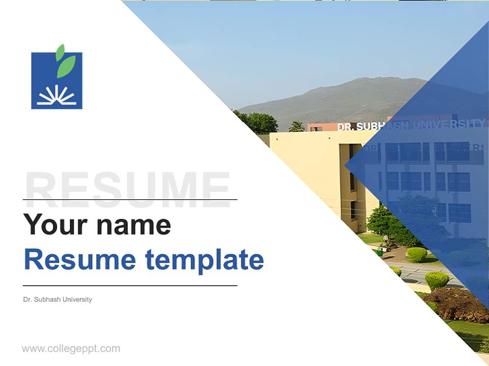 Dr. Subhash University Resume PPT Template4:3 ratio PPT effect preview image5