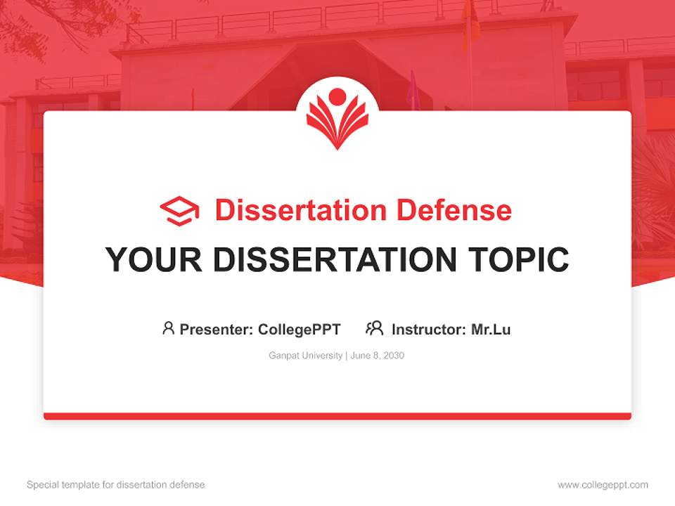 Ganpat University Graduation Thesis Defense PPT Template4:3 ratio PPT effect preview image7