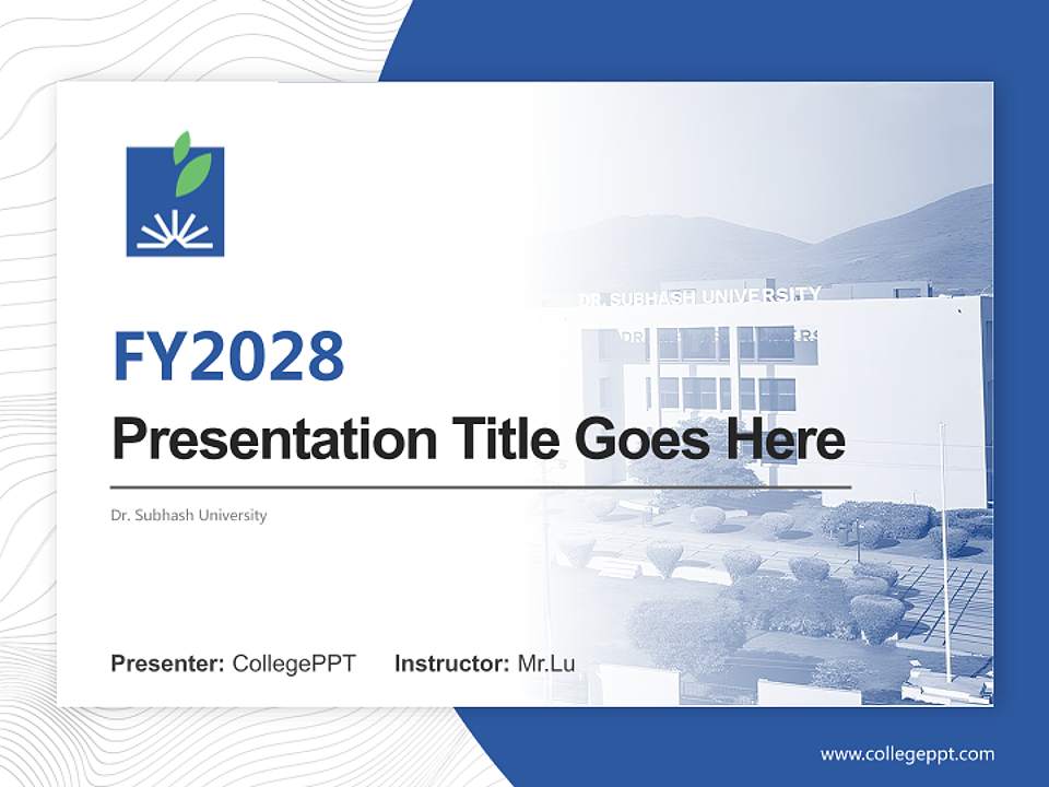 Dr. Subhash University Academic Presentation/Research Findings Report PPT Template4:3 ratio PPT effect preview image5
