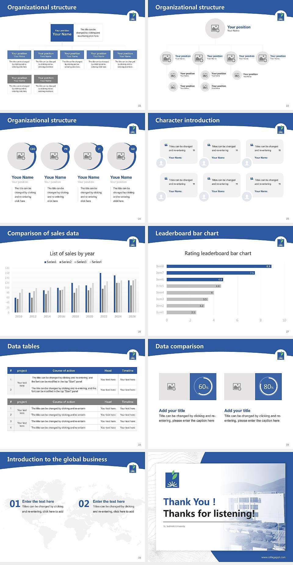 Dr. Subhash University Academic Presentation/Research Findings Report PPT Template4:3 ratio PPT effect preview image4