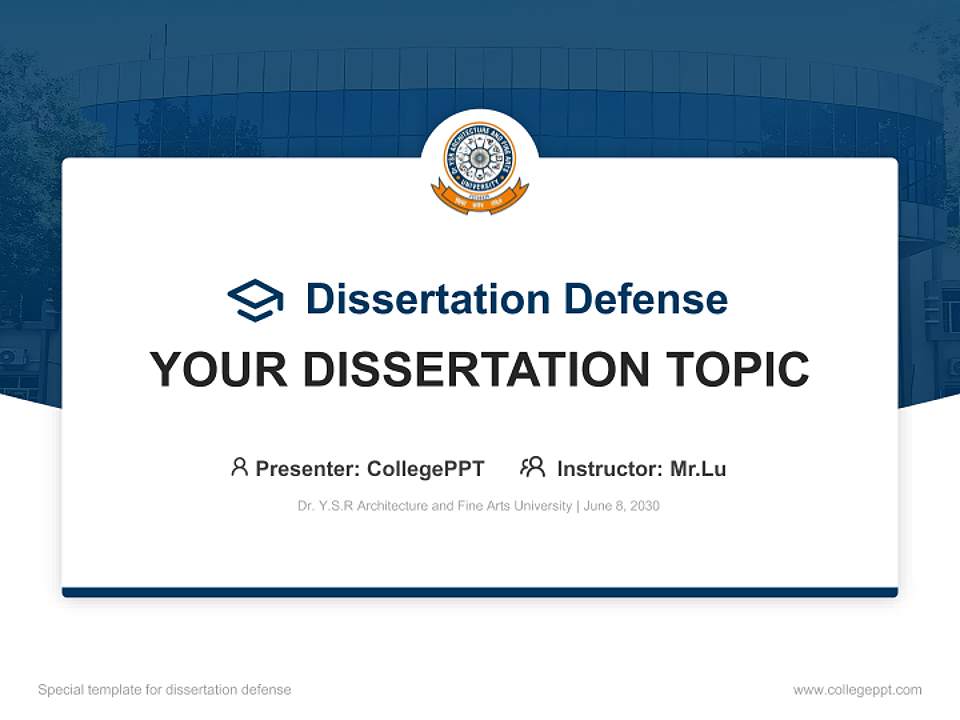 Dr. Y.S.R Architecture and Fine Arts University Graduation Thesis Defense PPT Template4:3 ratio PPT effect preview image7