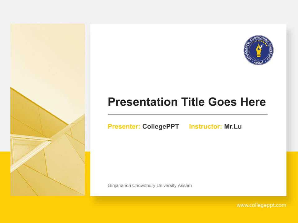 Girijananda Chowdhury University Assam General Purpose PPT Template4:3 ratio PPT effect preview image6