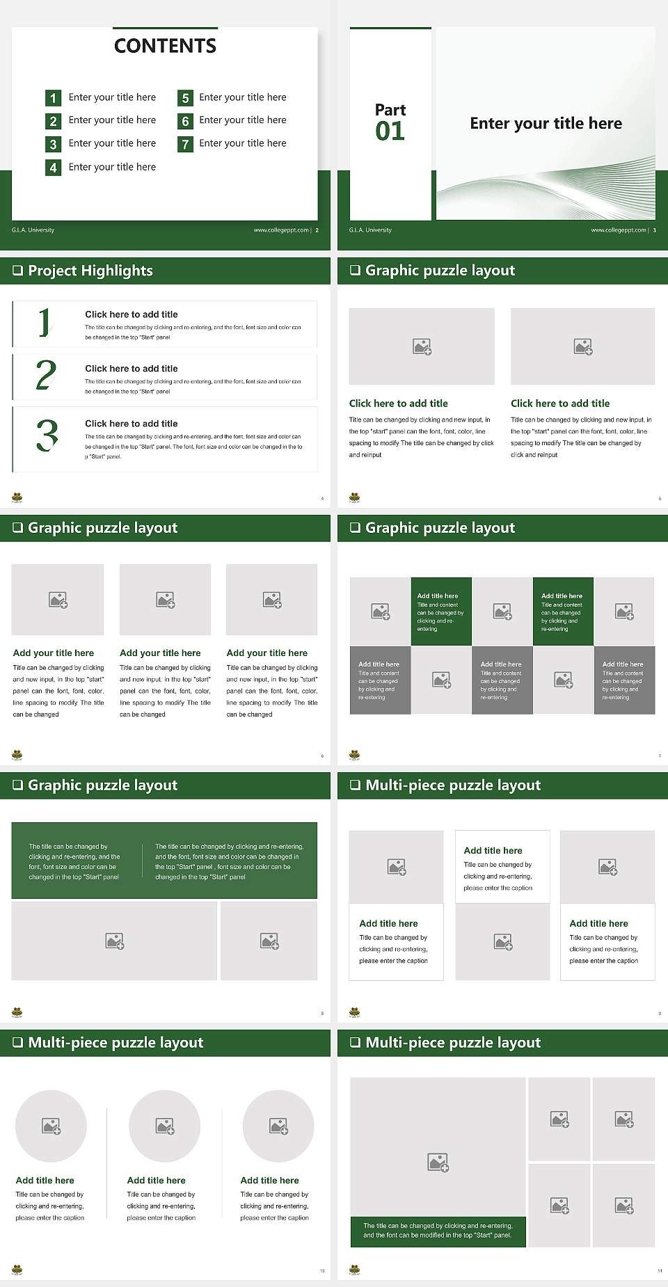 G.L.A. University General Purpose PPT Template4:3 ratio PPT effect preview image2