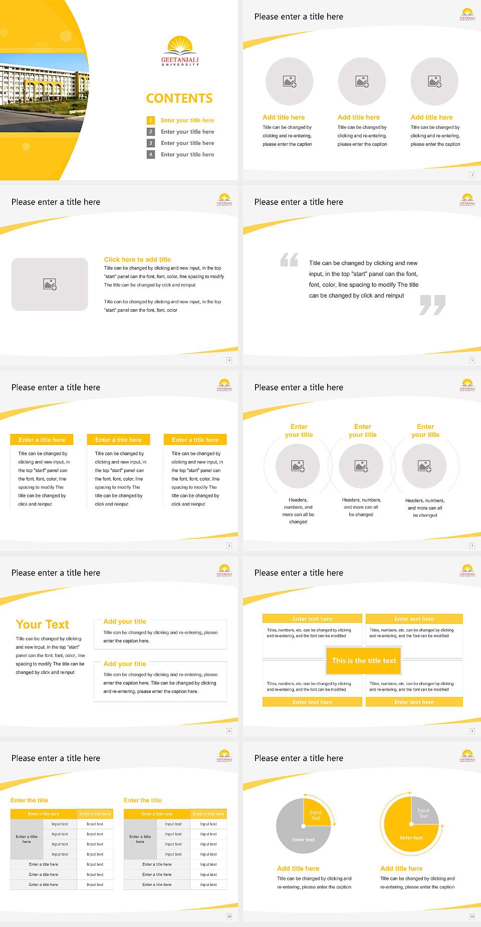 Geetanjali University Course/Courseware Creation PPT Template4:3 ratio PPT effect preview image2