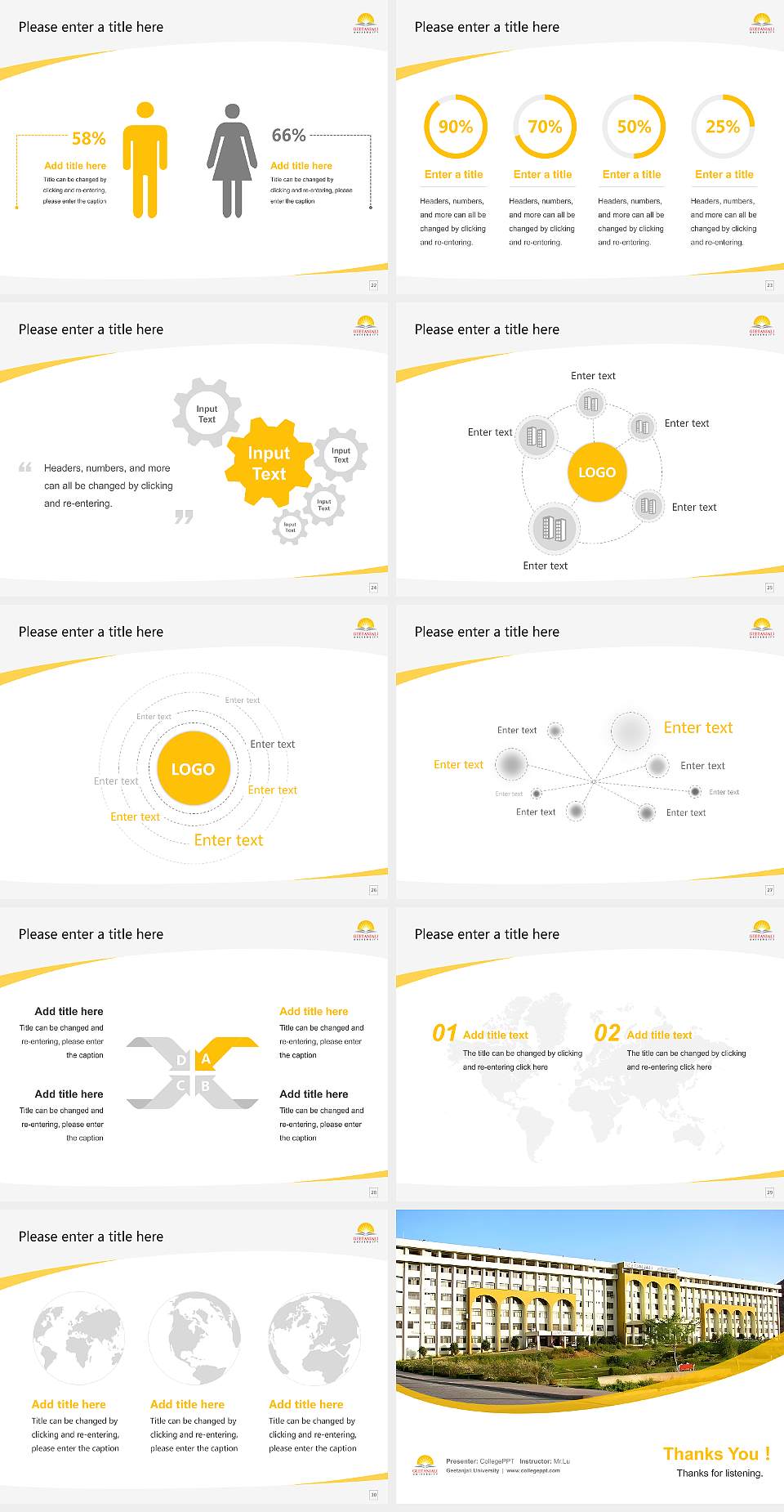 Geetanjali University Course/Courseware Creation PPT Template4:3 ratio PPT effect preview image4