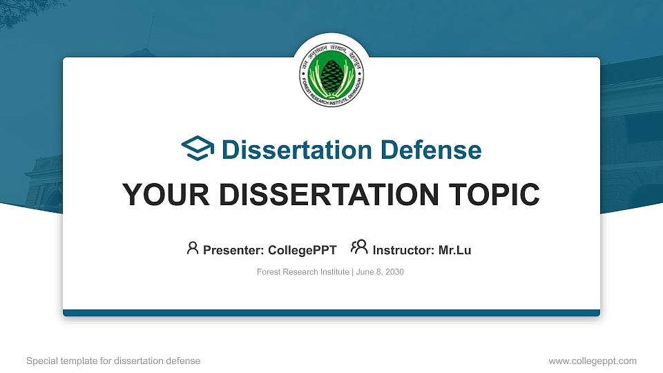 Forest Research Institute Graduation Thesis Defense PPT Template16:9 ratio PPT effect preview image