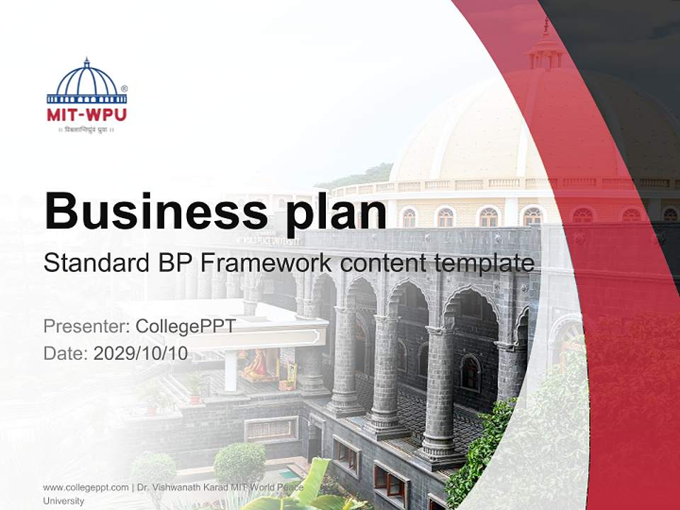 Dr. Vishwanath Karad MIT World Peace University Competition/Entrepreneurship Contest PPT Template4:3 ratio PPT effect preview image9