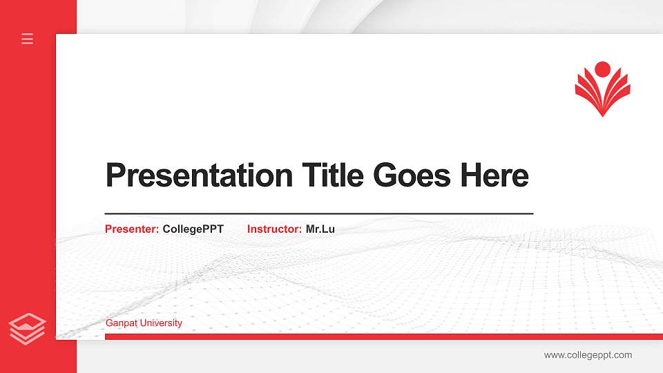 Ganpat University Thesis Proposal/Graduation Defense PPT Template16:9 ratio PPT effect preview image