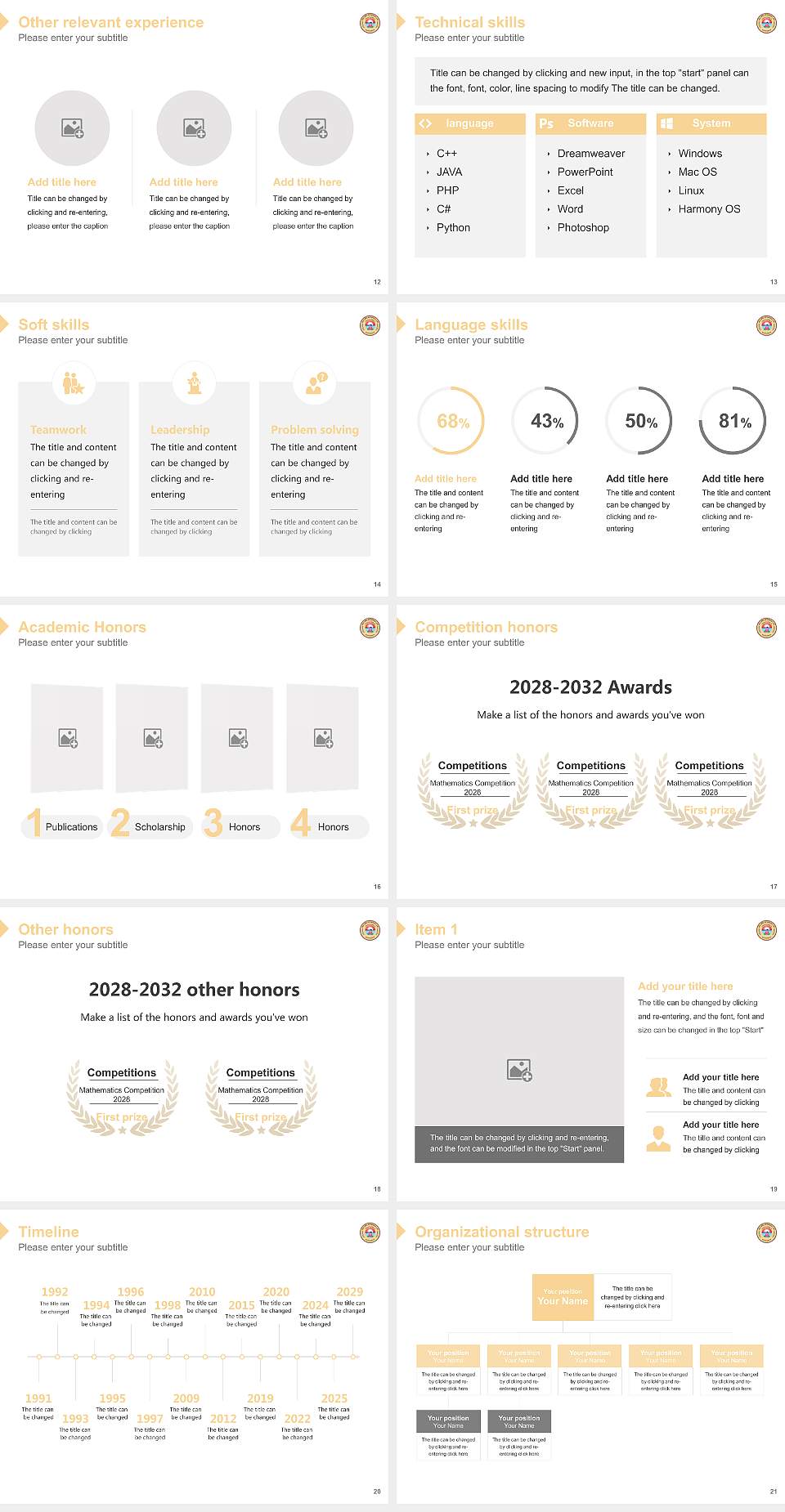 Dr. Harisingh Gour Vishwavidyalaya Resume PPT Template4:3 ratio PPT effect preview image3